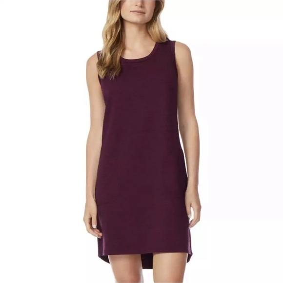 32 Degrees Cool Sleeveless Knit Dress Athletic MEDIUM Burgundy Space Dye NWT - Picture 1 of 10